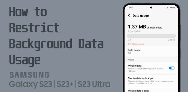 restrict background data usage on galaxy s23